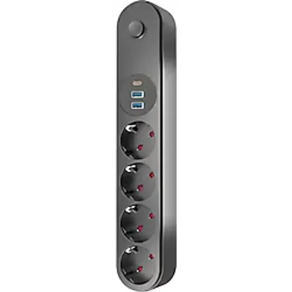 Babilden 3 Metre Termal Akım Korumalı 4'lü Priz Çoklayıcı, 2 USB 1 Type-C Girişli 16A 4000W Dörtlü Dönüştürücü Uzatma Kablosu 4 Adet Anahtarlı Giriş Masaüstü Duvar Çoklu Prizi