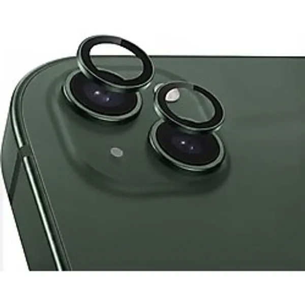 Babilden iPhone 15 Plus İle Uyumlu Kamera Lens Koruyucu Alüminyum Alaşım Çerçeveli Telefon Lensi Temperli Cam Koruma (Yeşil)