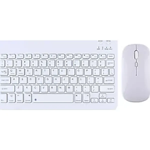 Babilden Windows/Android/IOS Sistemi için Kablosuz Bluetooth Uyumlu Klavye Fare Seti Mini Ultra İnce Şarj Edilebilir Türkçe (Beyaz)
