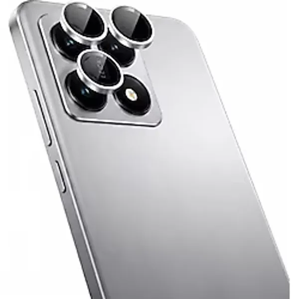 Babilden Xiaomi 14T İle Uyumlu Kamera Lens Koruyucu Alüminyum Alaşım Çerçeveli Telefon Lensi Temperli Cam Koruma (Gümüş)