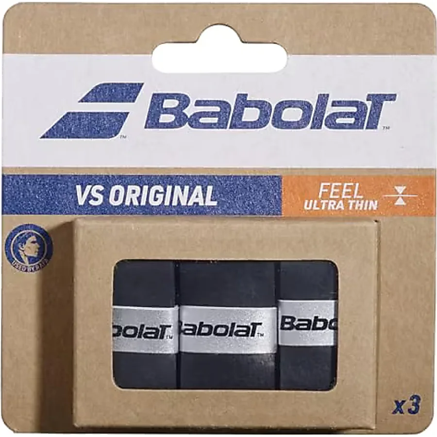 Babolat vs Grip orijinal 3'lü Overgrip, siyah, one size