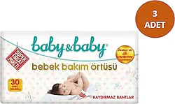 Baby&Baby Kaydırmaz Bantlı 30'lu 3 Paket Bebek Bakım Örtüsü