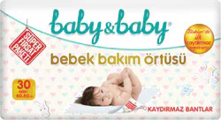 Baby&Baby Kaydırmaz Bantlı 30'lu Bebek Bakım Örtüsü