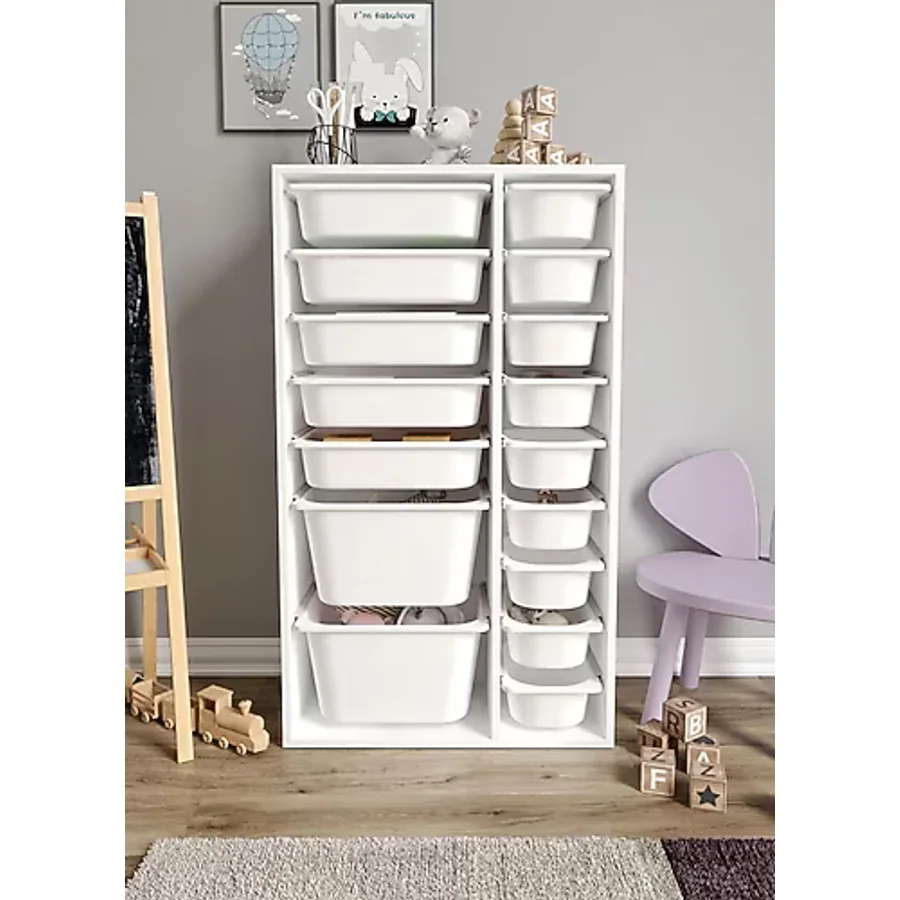 Baby Darling %100 MDF - XL Duo 16 Sepetli Oyuncak Dolabı