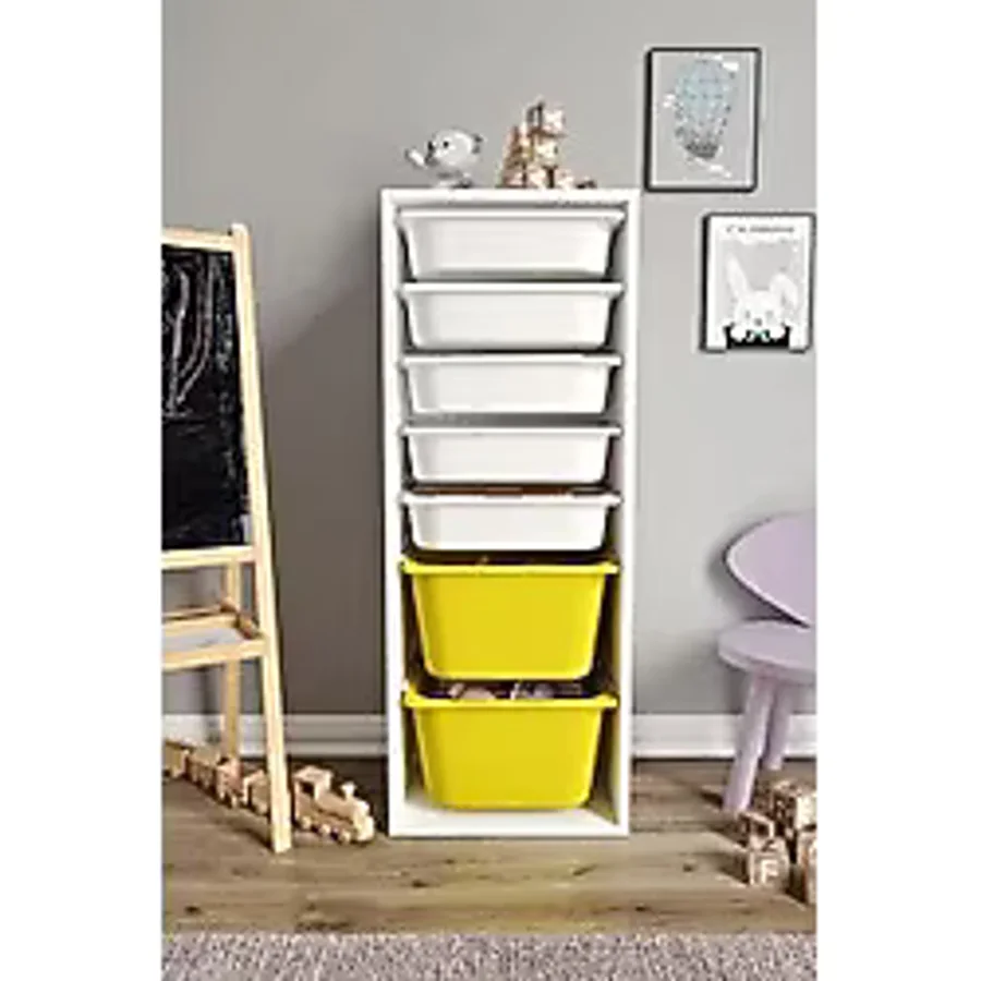 Baby Darling %100 Mdf - Xl Mono 7 Sepetli Oyuncak Dolabı Sarı