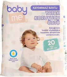 Baby&Me Kaydırmaz Bantlı 60x90 cm 20'li Yatak Koruyucu Örtü