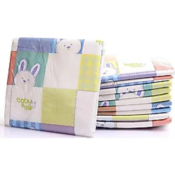 Baby Me Pofuduk Alt Değiştirme Örtüsü 60X60 cm 5 Adet, Bebek Alt Açma Örtüsü, Bebekler İçin Alt Değiştirme, Bez Değiştirme ve Bakım Örtüsü - Çok Renkli