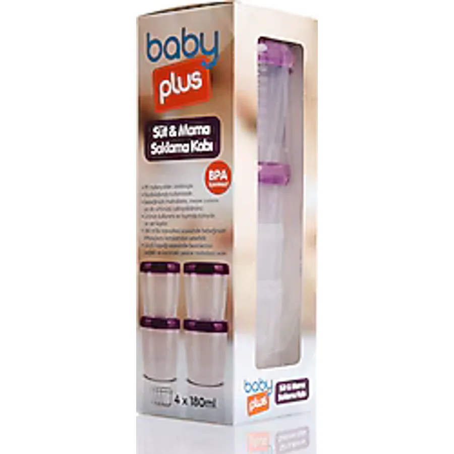 Baby&Mom Süt ve Mama Saklama Kabı 4'lü 180 ml