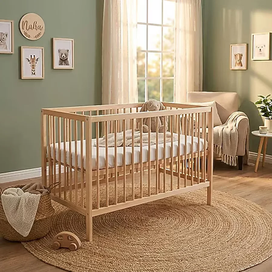 baby plus Ahşap Kademeli Beşik 60x120 cm