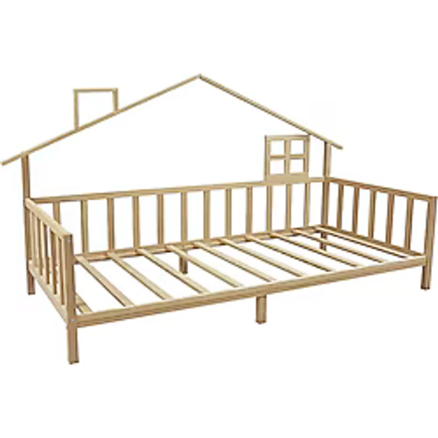 Baby Plus Arkası Çatılı 90x190 cm Montessori Karyola