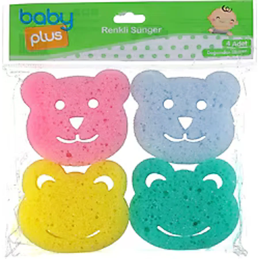 Baby Plus Bebek Banyo Süngeri 4 Adet