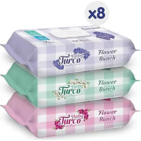 Baby Turco Flower Bunch 90 Yaprak 24'lü Paket Islak Havlu