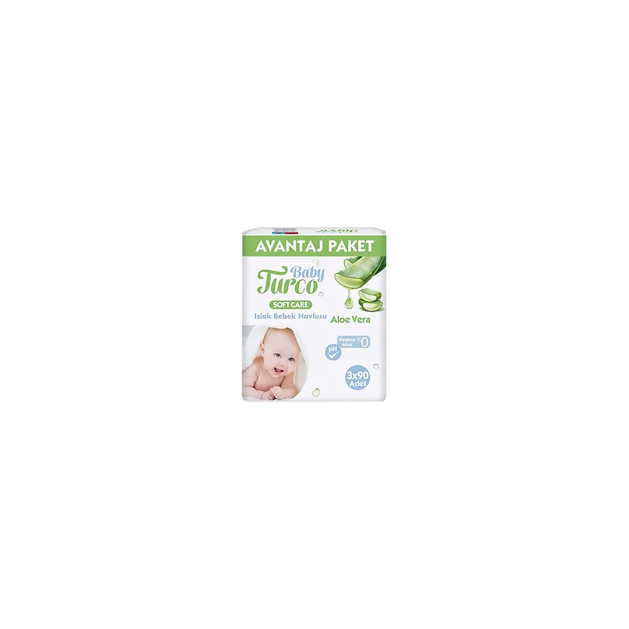 Baby Turco Softcare Aloe Vera 90 Yaprak 3'lü Paket Islak Bebek Havlusu