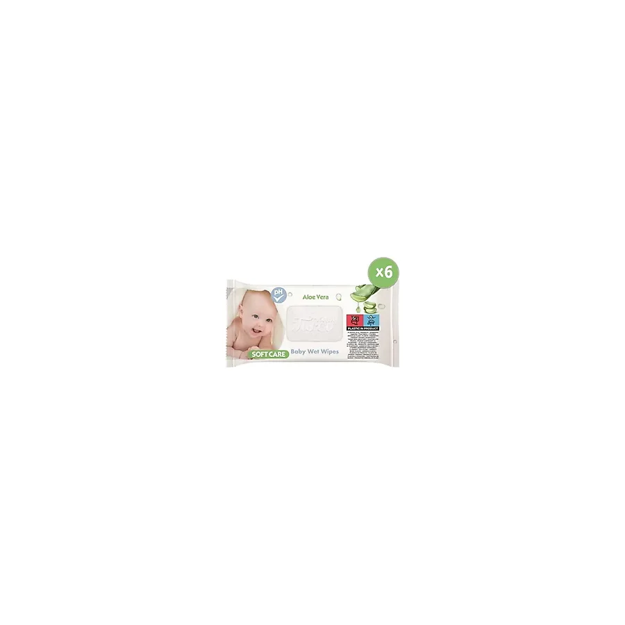 Baby Turco Softcare Aloe Vera 90 Yaprak 6'lı Paket Islak Bebek Havlusu