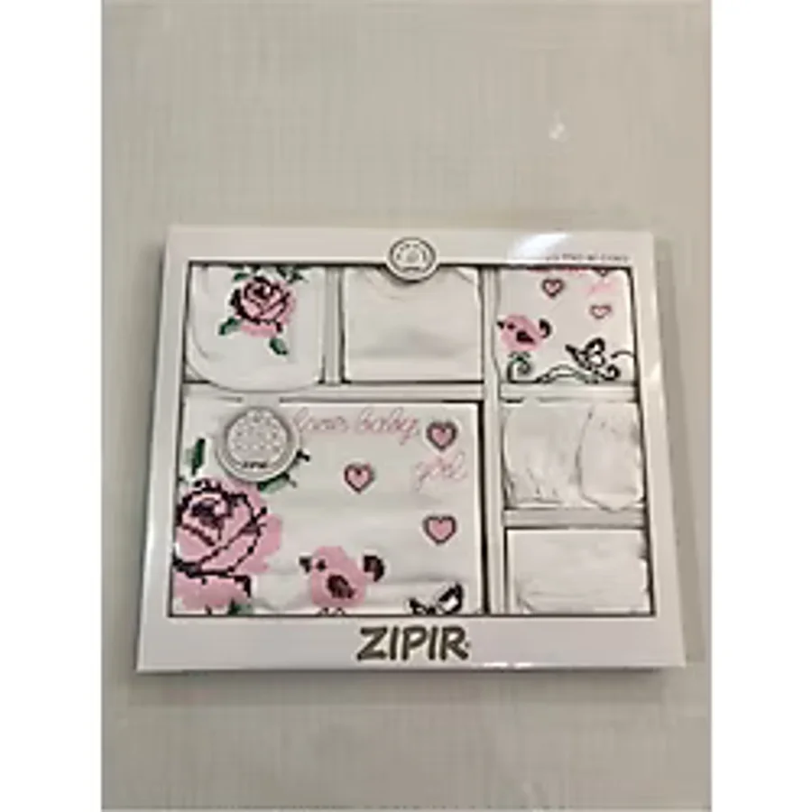 Babyim Zıpır Kız Bebek Kaneviçe 10LU Hastane Çıkışı Yenidoğan - Beyaz