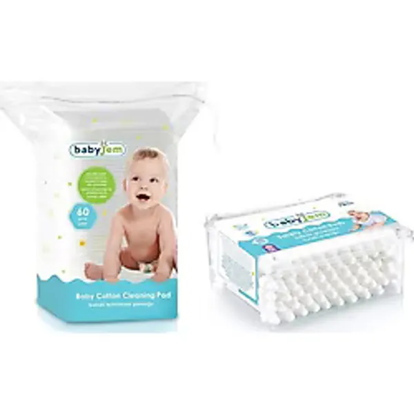 Babyjem Bebek Temizleme Pamuğu 60 Adet Bebek Kulak Çubuğu 60 Adet Bebek Bakım Seti