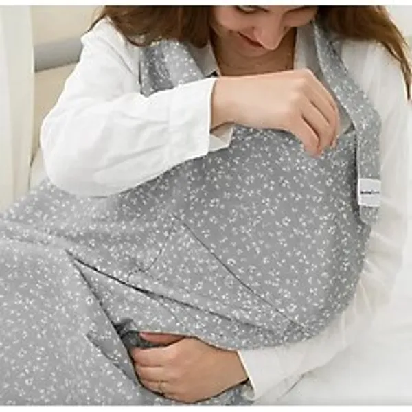 Babyjem Cepli Emzirme Önlüğü 323 Gri Çiçek