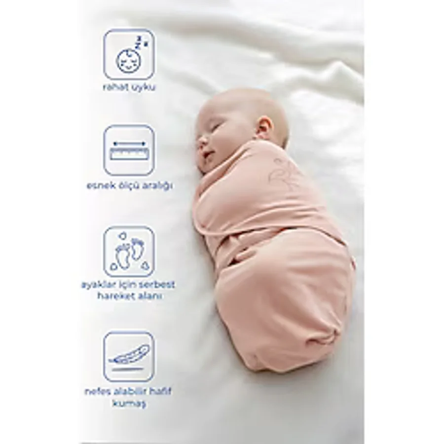 Babyjem İnterlok Pamuklu Bebek Kundak Somon - 48 x 74 cm