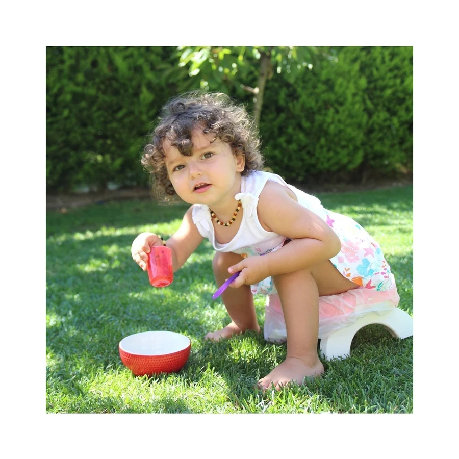 Babyjem Portatif Katlanır Lazımlık ve Klozet Adaptörü - Hijyenik Plastik, 5 Poşet Hediyeli, Bebek ve Çocuk Kullanımına Uygun - Pembe