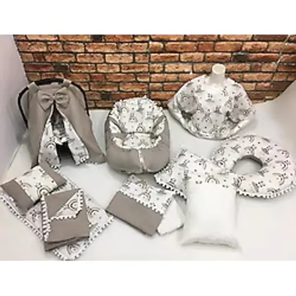 Babynest, Puset Örtüsü ve Minderi, Alt Açma, Yastık ve Battaniye, Emzirme Minddri, Emzirme Önlüğü Nevresim Takımı Çok Amaçlı 15'li Set