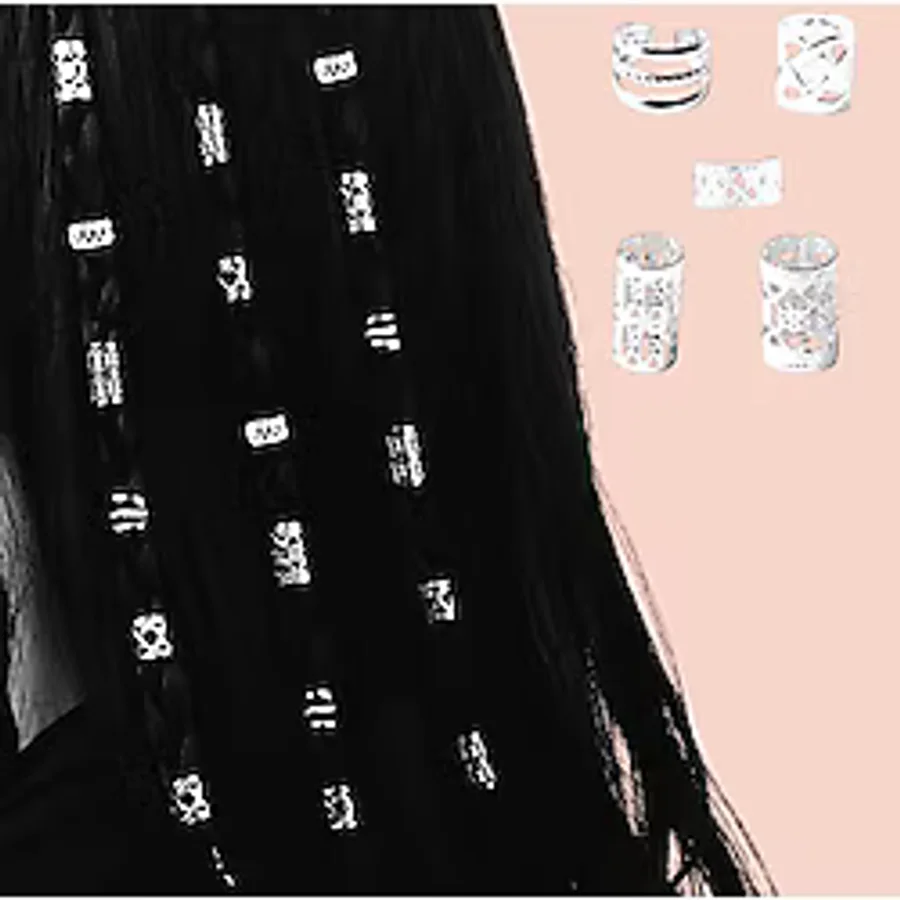 Bacoss Bohem Saç Halkası-Saç Küpesi Prenses Model 10 'lu Hair Charms (BC-1225 )