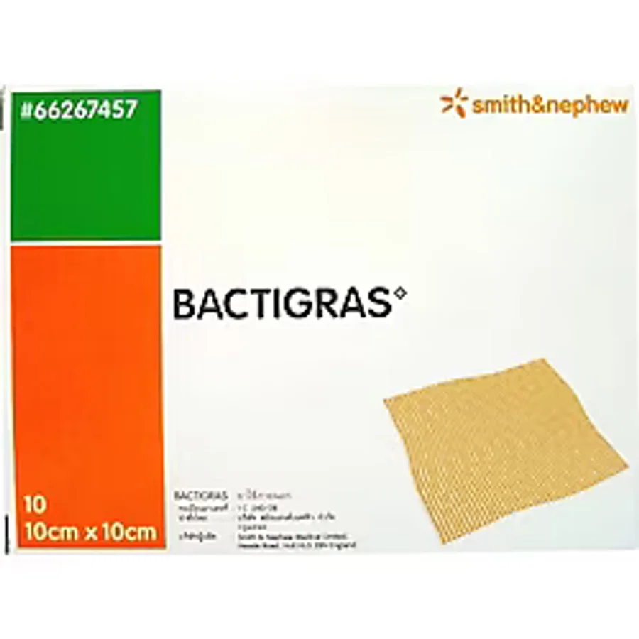BACTIGRAS-KLORHEKDISIN Tül Yara Yanık Bakım Örtüsü 10cmX10cm 1 Kutu (10 Adet)