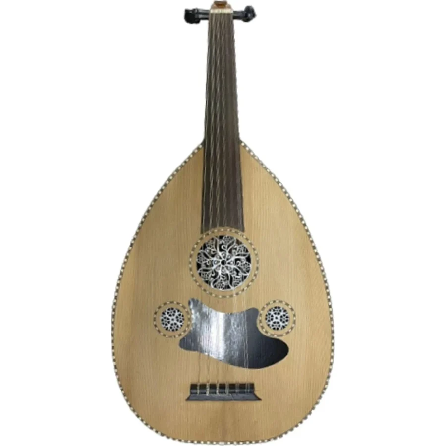 Bade Müzik Üst Kalite Ud Kanada Kapaklı Uzun Klavye Kenar Işlemeli Ceviz-Kelebek