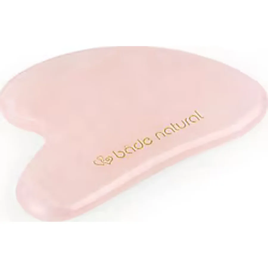 Bade Natural Pembe Kuvars Gua Sha %100 Doğal ve Gerçek Yüz Masaj Taşı