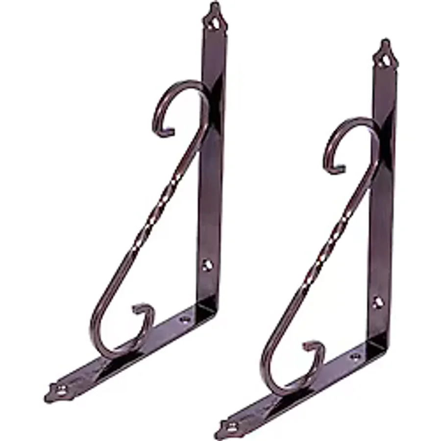 Badem10 2 Adet Ferforje Raf Altı Ayak Dekoratif Raf Tutucu Bakır Montaj Aparatı 135 X 190 Mm (orta Boy)