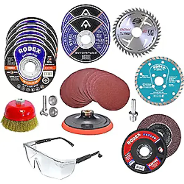 Badem10 34 PARÇA Cırt Zımpara Kağıdı Spiral Avuç İçi Taşlama Mermer Ahşap İnox Meltak Kesici Kesme Flap Disk Seti