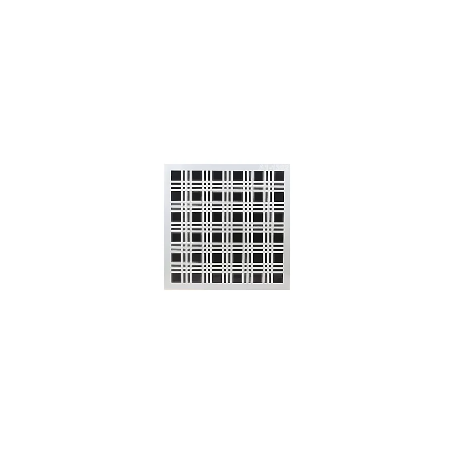 Badem10 Afilli Stencil Duvar Boyama Şablon Tasarım Ekose Desen Tekrar Kullanılabilir 30x30 cm