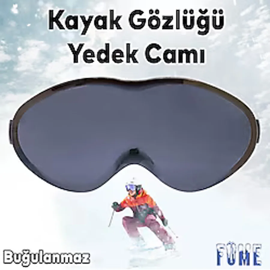 Badem10 Bellasimo Çerçevesiz Kayak Gözlüğü Camı Lens Değiştirebilir Cam Antifog Güneş Kar Gözlük Camı Füme - Standart
