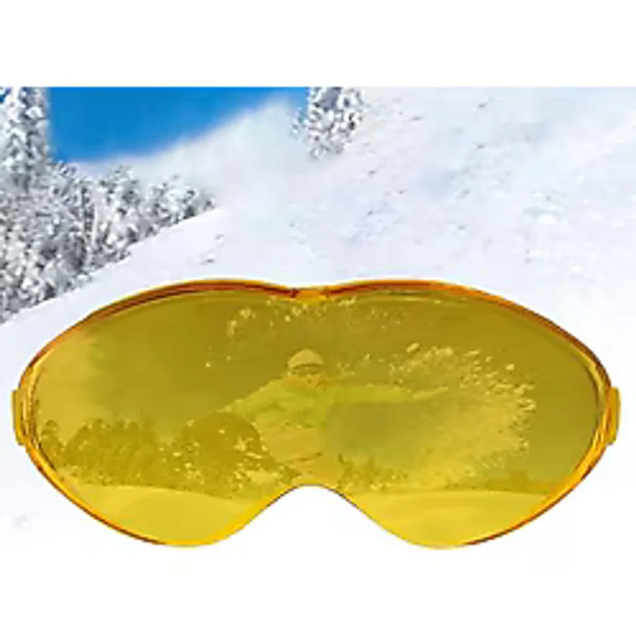 Badem10 Bellasimo Çerçevesiz Kayak Gözlüğü Camı Lens Değiştirebilir Cam Antifog Güneş Kar Gözlük Camı Sarı
