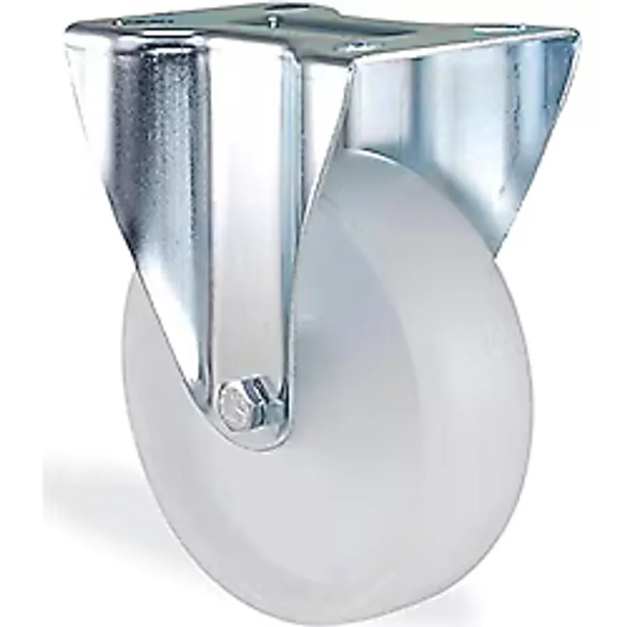 Badem10 Kama Sabit Tablalı 80x32 mm Teker Poliamid Beyaz Burçlu Ağır Yük Tekeri