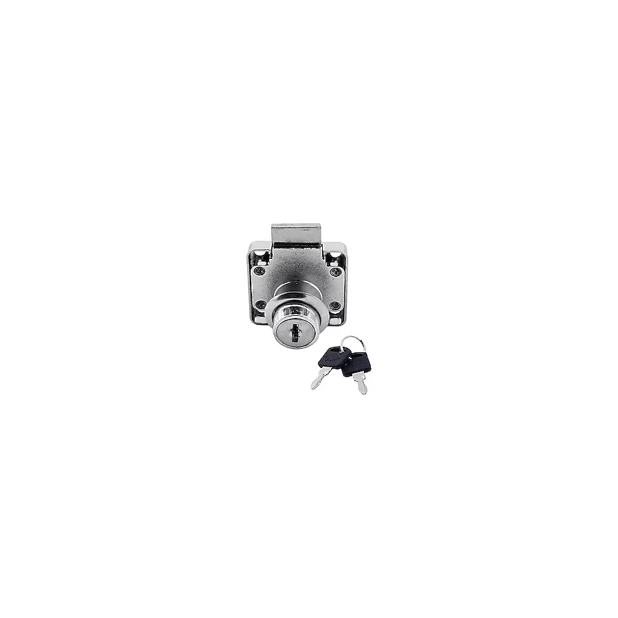 Badem10 Kare Mobilya Çekmece Dolap Kilidi Nikel Krom 2 Anahtarlı Kilit 4x4 Cm 22 Mm (5 ADET)