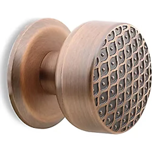 Badem10 Kestila Kapı Tokmağı Topuzu Kolu Metal Tokmak Antik Bakır