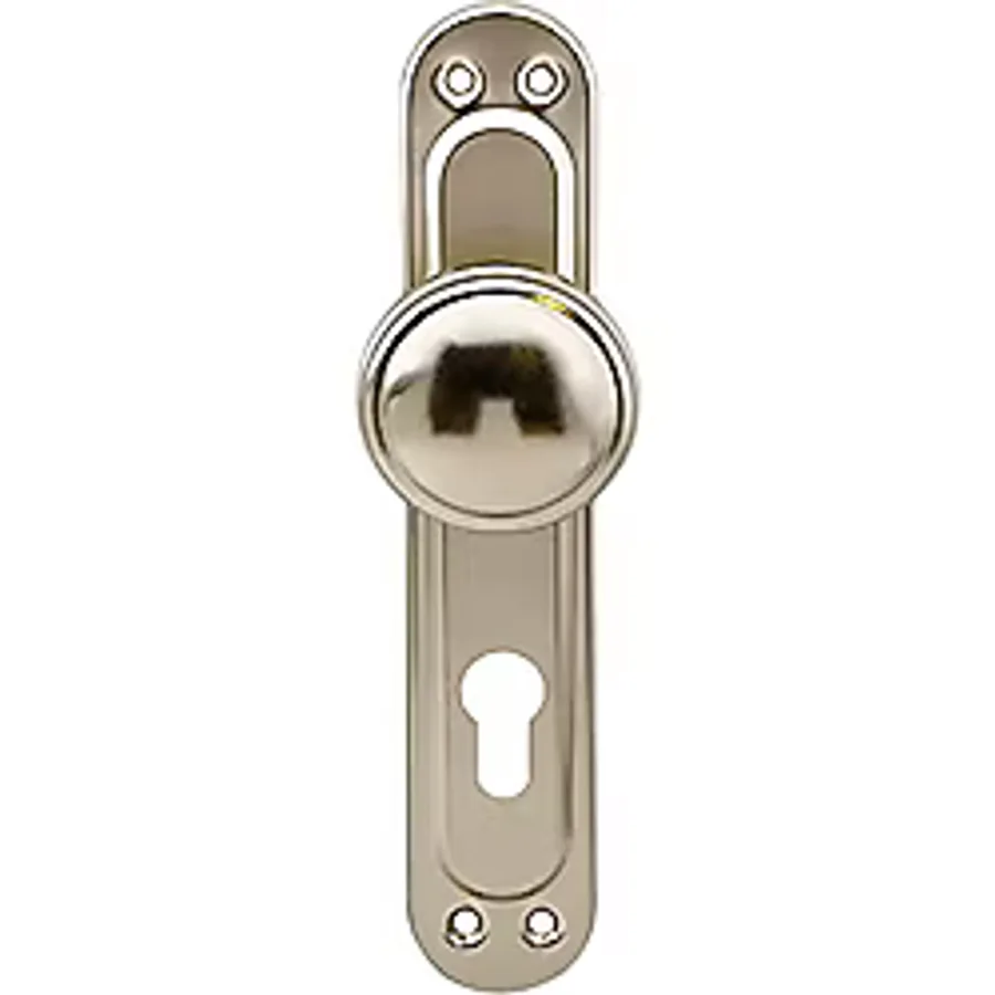 Badem10 Kumru Aynalı Niken Kapı Tokmağı Topuzu Kolu Metal Tokmak Yale