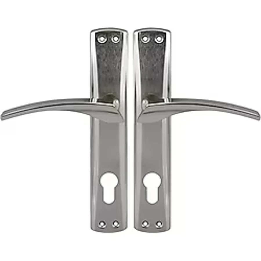 Badem10 Lavanta Yale Kapı Kolu Nikel Inox Dış Kapı Kolu Aynalı Sağa Sola Uygun Ön Arka Dış Kapısı 1 Takım