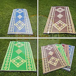 Badem10 Plastik Hasır Halı Kilim Piknik Cami Park Plaj Bahçe Balkon Teras Kamp Outdoor Karavan Mat 90x180 cm