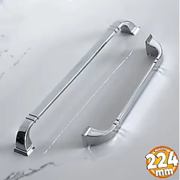 Badem10 Roma 224 Mm Krom Renk Mobilya Mutfak Çekmece Kulp Metal Dolap Kapak Kulpları Kulbu Dolabı Kulpu