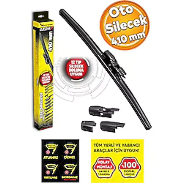 Badem10 Vette Plus Multifit Araba Araç Otomobil Oto Ön Cam Arka Cam Silecek Muz Sileceği 410 mm 39684