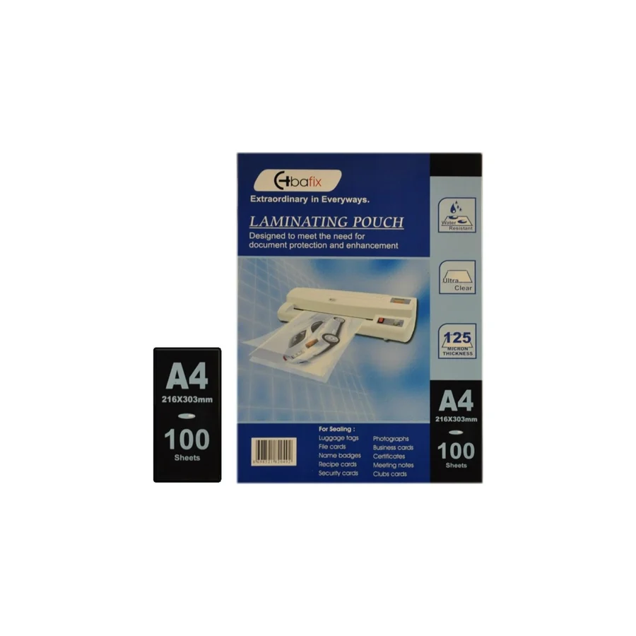 Bafix 216-303 Laminasyon Filmi A4 125 Micron 100 LÜ (1 paket 100 adet)