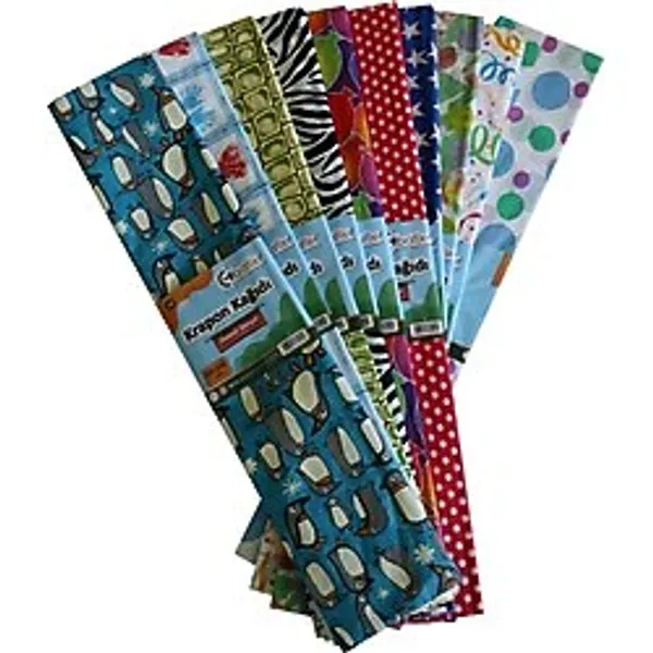 Bafix Krapon Kağıdı 50x200 Cm Karışık Renk Desenli Krapon Kağıdı 10 Lu Paket