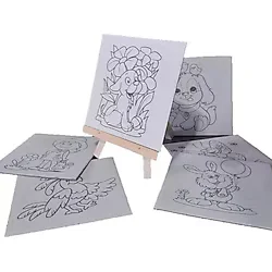 Bafix Mini Tuval Boyama Seti 6 Lı 15x15 Örnekli