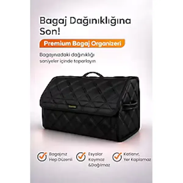 Bagaj Çantası Oto Bagaj Organizer Çift Kat Deri Su Geçirmez Kaymaz Katlanır Araç Düzenleyici - Drcy2