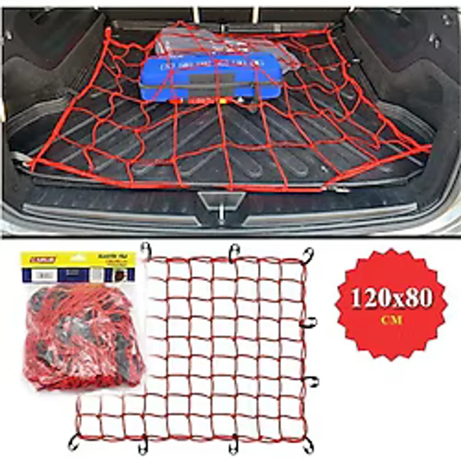 Bagaj Filesi Elastik120x80cm Kırmızı Bagaj Lastiği Ahtapot