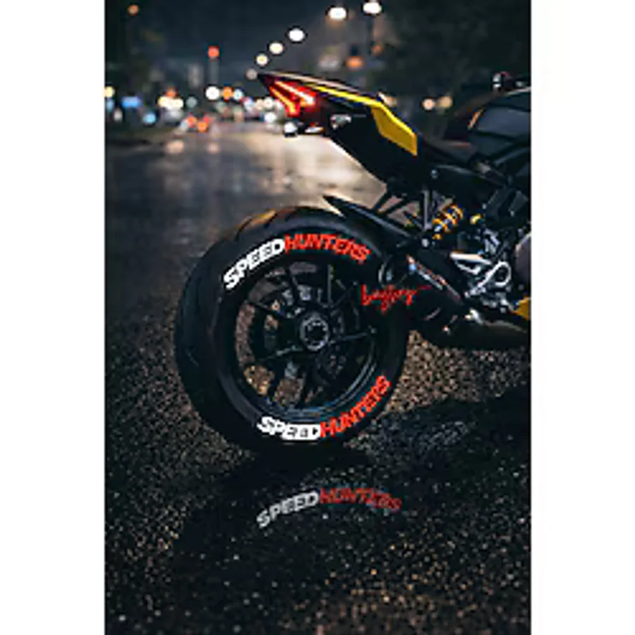 Baghes Speed Hunters Motosiklet Ve Otomobil Araç 3d Oto Lastik Yazısı 4 Adet Sticker Arma Seti