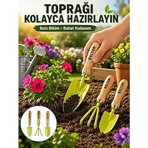 Bahçe El Aletleri Seti Toprak Düzenleme Ve Dikim Aparatı -MİRAYLİFE