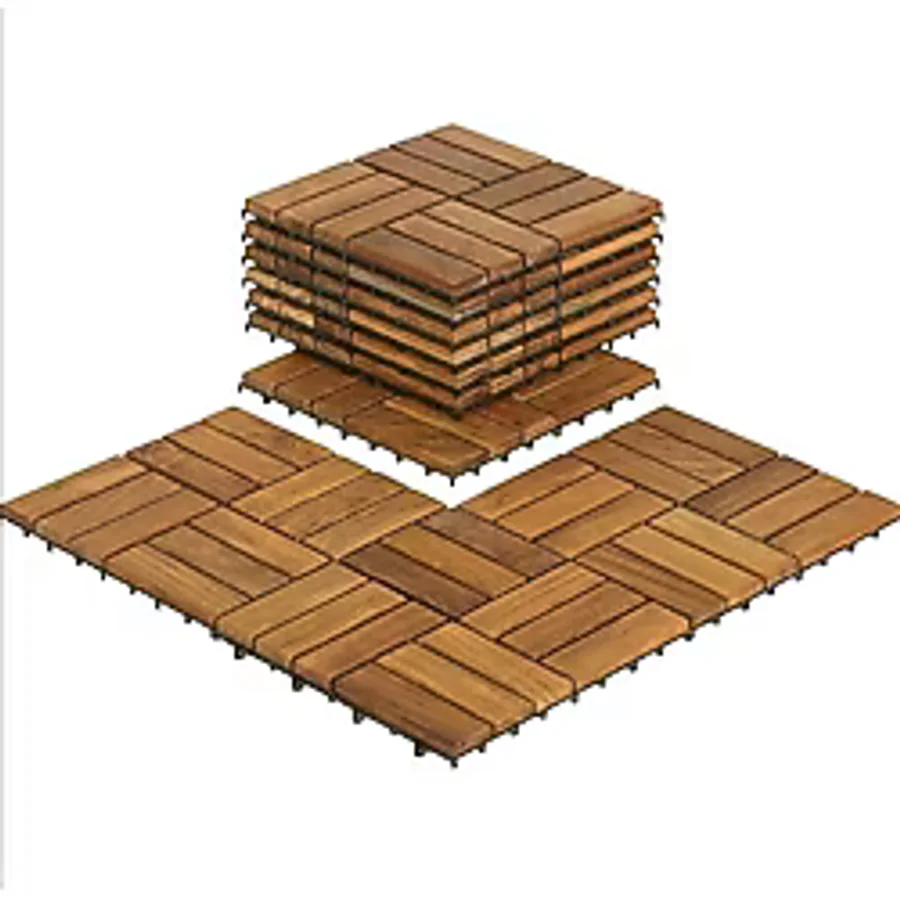 Bahçem Ahşap Yer Karosu %100 Akasya Ağacı 30X30CM 0,81 M2 - 9 Adet