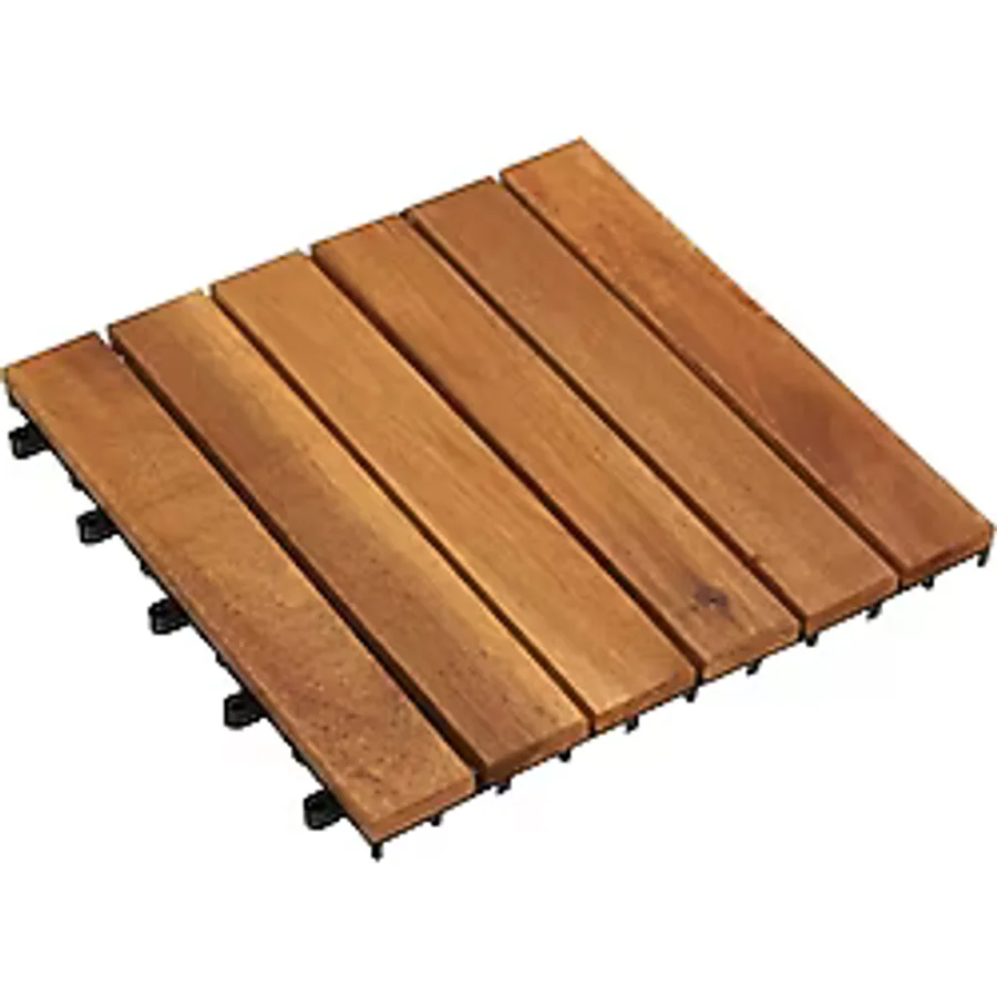 Bahçem Ahşap Yer Karosu %100 Akasya Ağacı 6 Dilim 30x30cm 0,81 M2 -9 Adet